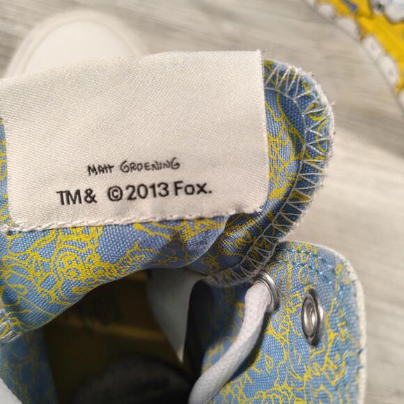 Converse Unisex Mens 4 Womens 6 Blue White Simpsons Bart High Top Sneakers - Picture 9 of 10